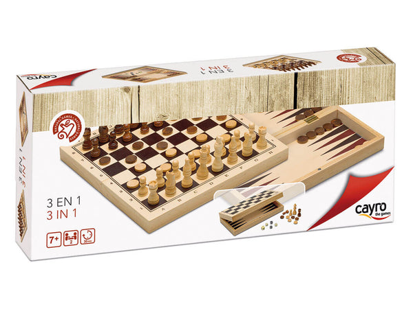 AJEDREZ DAMAS BACKGAMMON 3 EN 1 · Play! Board Game Store