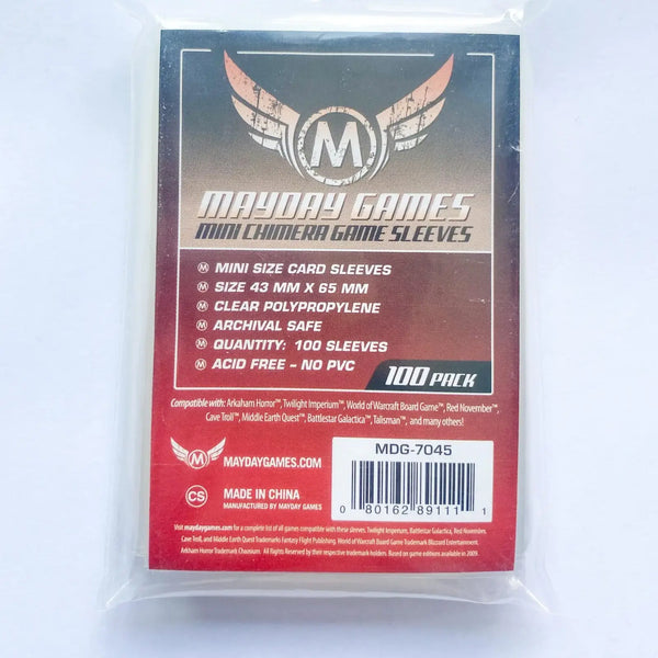 MAYDAY FUNDA MINI CHIMERA ROJA STD 43 X 65MM · Play! Board Game Store