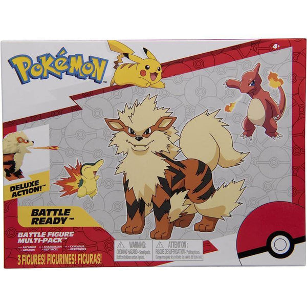 BATTLE FIGURE MULTI-PACK 3 FIGURES ARCANINE CHARMELEON CYNDAQUIL · Play! Board Game Store