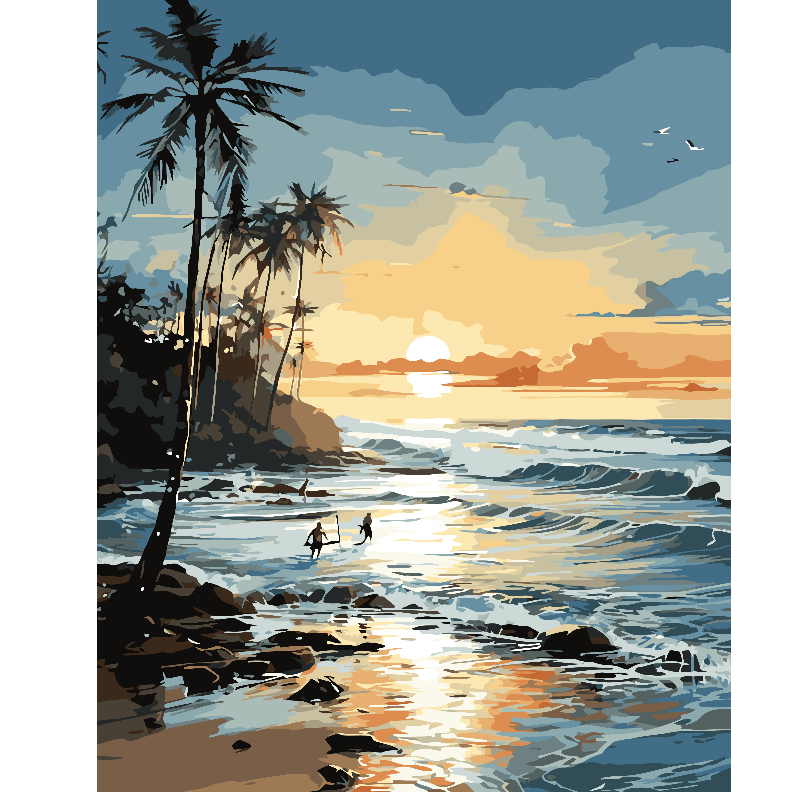 OP WC1202 ARENA PLAYA Y SUNSET 40X50