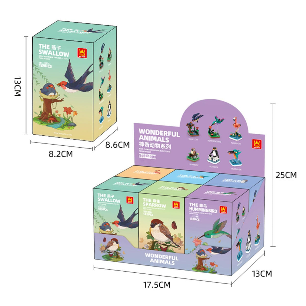 WANGE WONDERFUL ANIMALS BIRD-THEMED BUILDING BLOCK SET · vista 3 · Play! Board Game Store