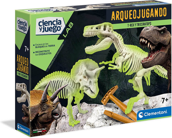CLEMENTONI ARQUEOJUGANDO T-REX Y TRICERATOPS · Play! Board Game Store