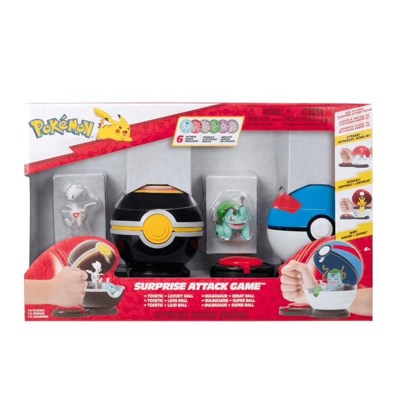 SURPRISE ATTACK GAME 10 PIECES LARVITAR + POKE BALL · vista 2 · Play! Board Game Store