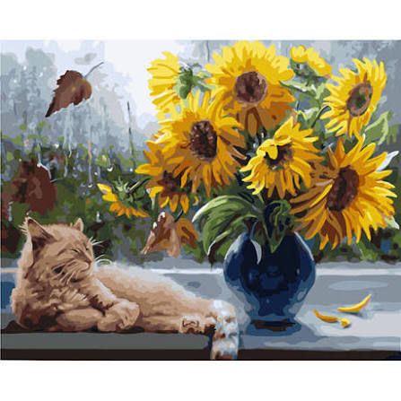OP MI-014 GIRASOL GATO DURMIENTE 40 X 50