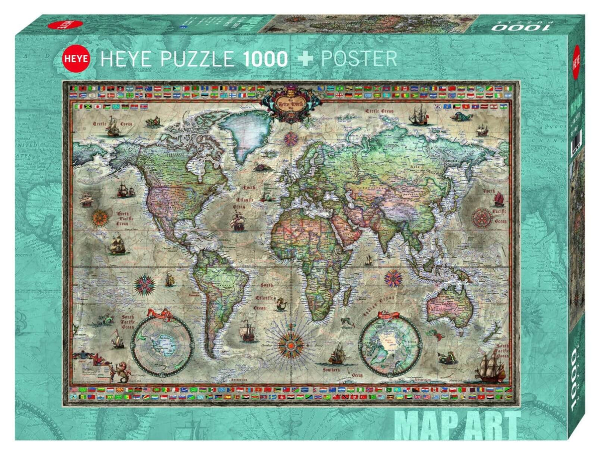 HEYE RETRO WORLD X 1000PZS · Play! Board Game Store