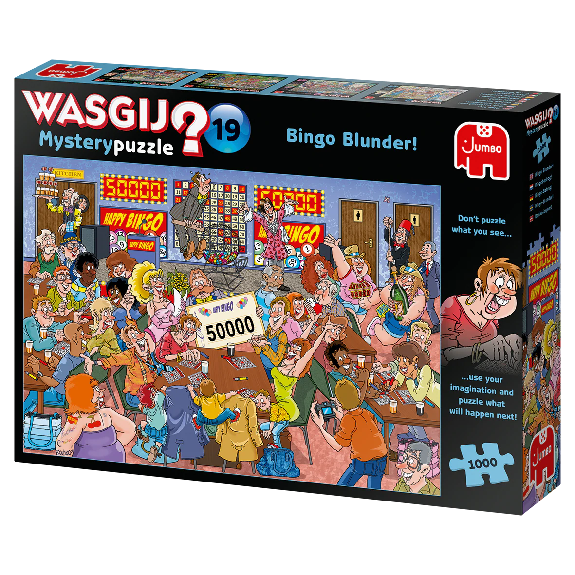 JUMBO WASGIJ MYSTERYPUZZLE BINGO BLUNDER X 1000 PZS · Play! Board Game Store