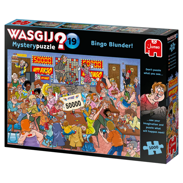 JUMBO WASGIJ MYSTERYPUZZLE BINGO BLUNDER X 1000 PZS · Play! Board Game Store
