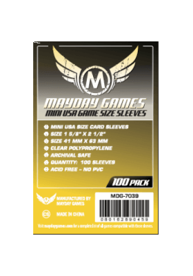 MAYDAY FUNDA MINI USA AMARILLA STD 41 X 63MM · Play! Board Game Store