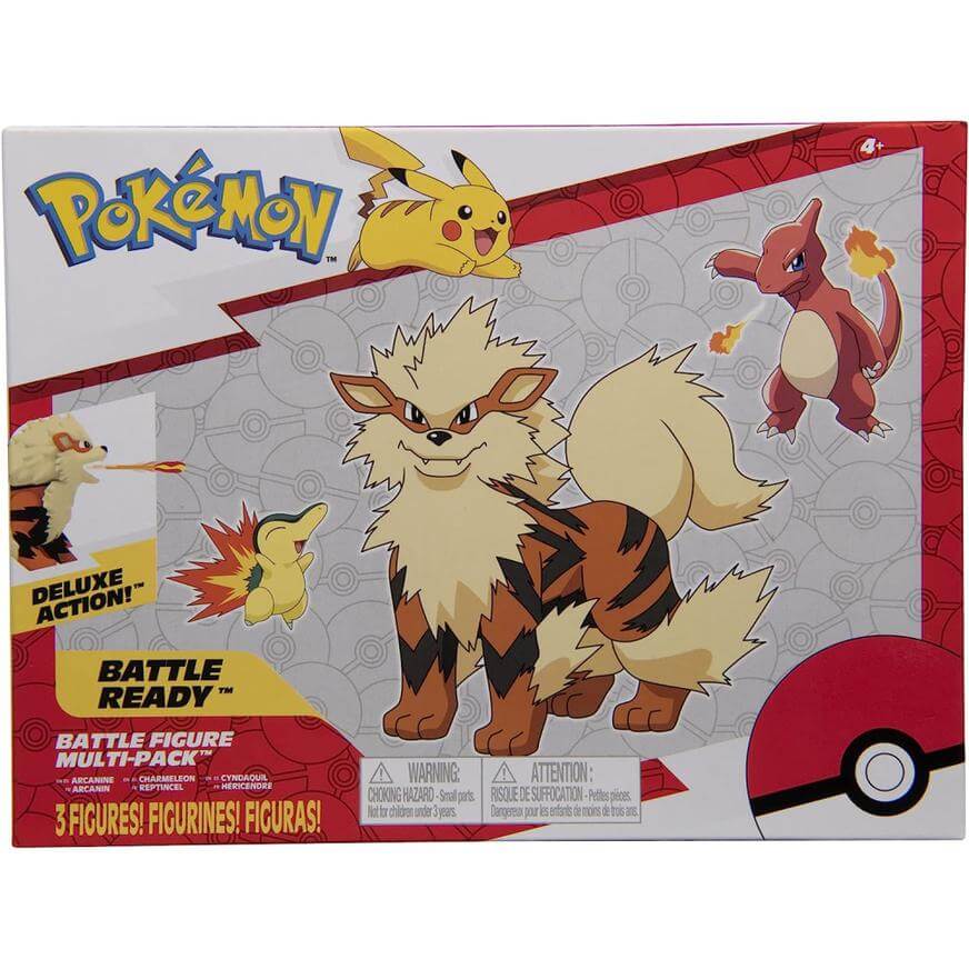 BATTLE FIGURE MULTI-PACK 3 FIGURES ARCANINE CHARMELEON CYNDAQUIL · Play! Board Game Store