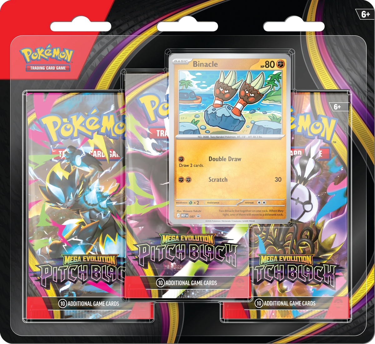 POKEMON TCG PITCH BLACK 3 PACK BLISTER