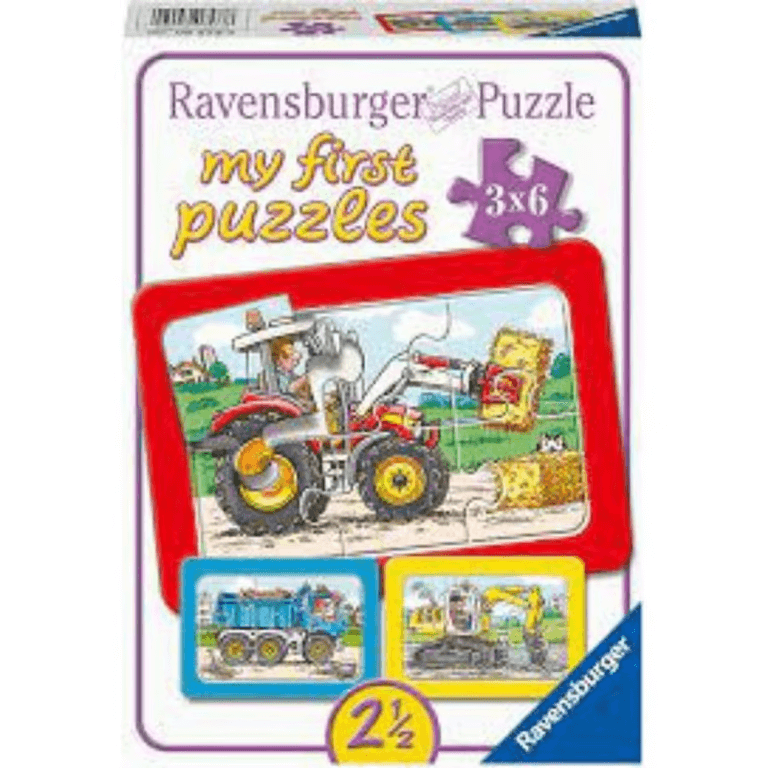 RAVENSBURGER-MY-FIRST-PUZZLES-VEHÍCULOS-DE-CONSTRUCCIÓN-3X6-PZS