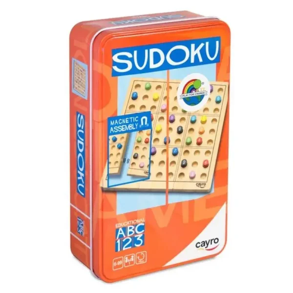 SUDOKU DE MADERA EN CAJA DE METAL TRAVEL SIZE