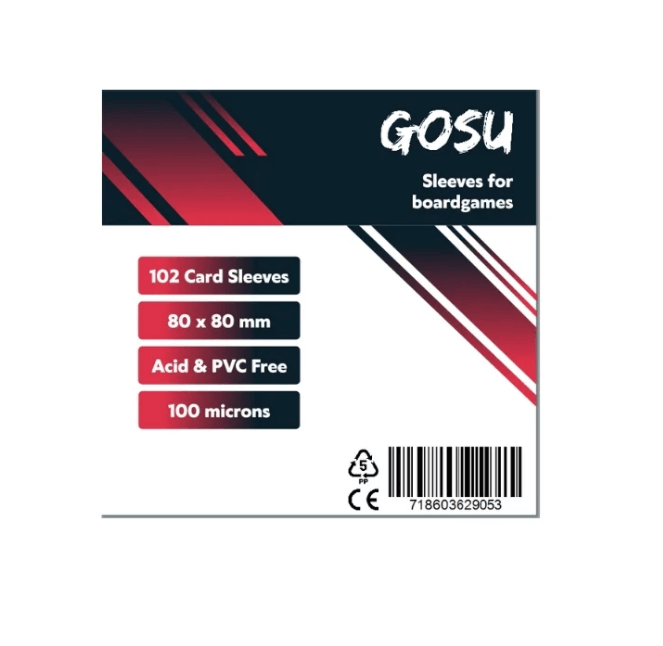 FUNDA GOSU 80 X 80 MM PREMIUM FOR BOARDGAMES 100 MICRAS